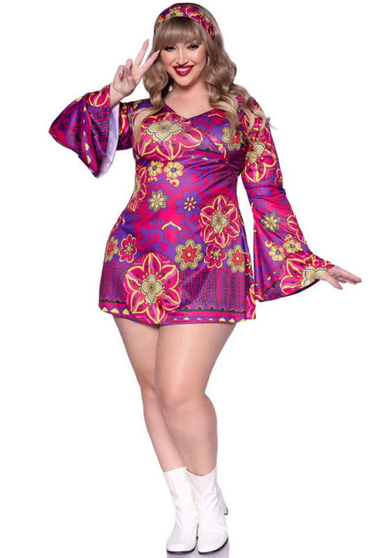 Plus Size Hippie Girl Halloween Costume