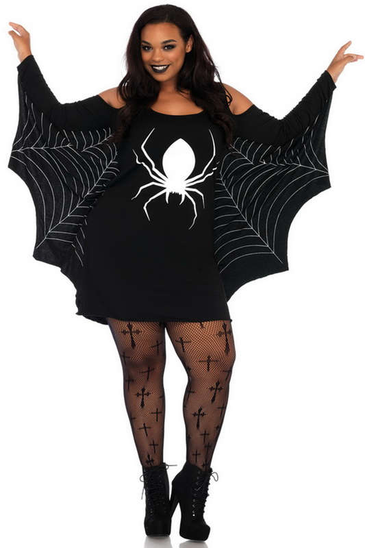 Plus Size Jersey Spider Web Dress Costume