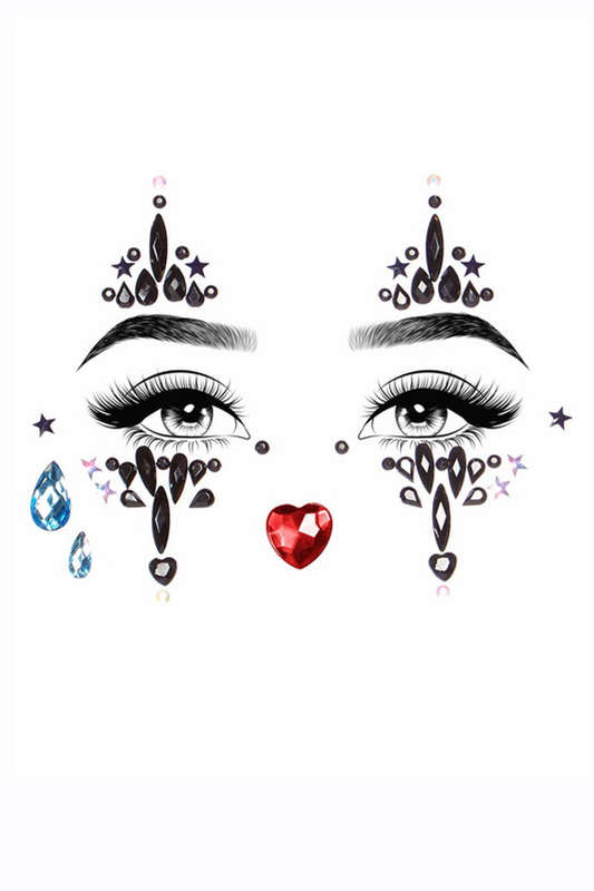 Harlequin Adhesive Face Jewel Stickers