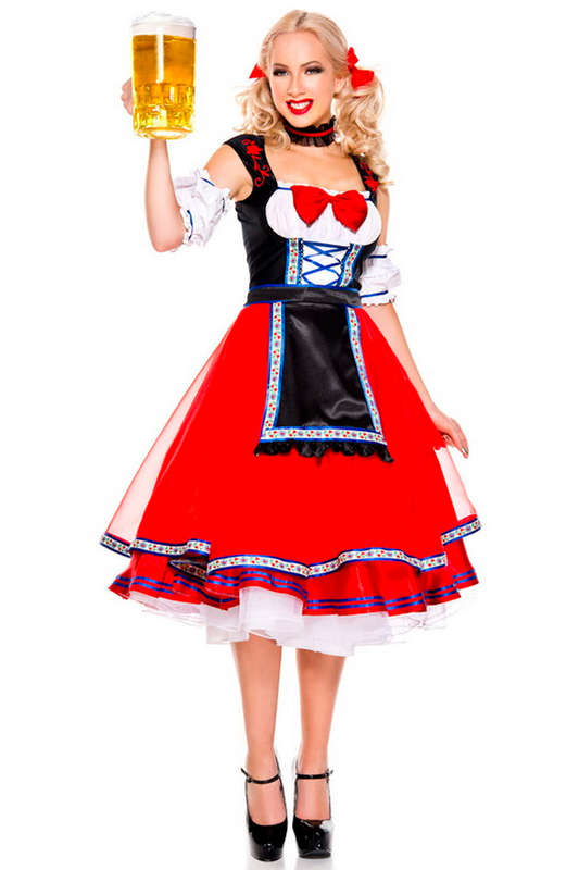 Red Oktoberfest Beer Girl Halloween Costume