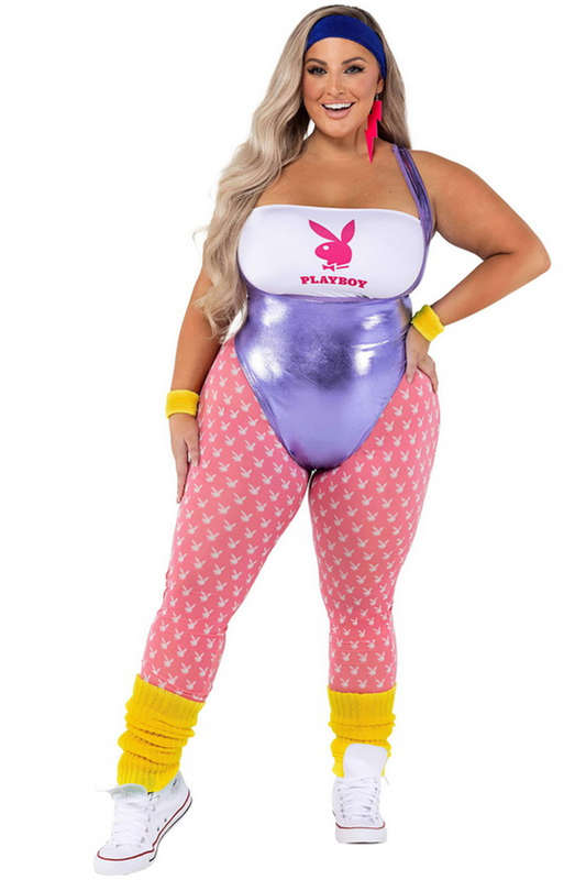 Plus Size Playboy 80's Fitness Halloween Costume