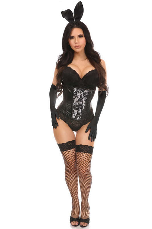 Plus Size Black Sexy Bunny Corset Halloween Costume