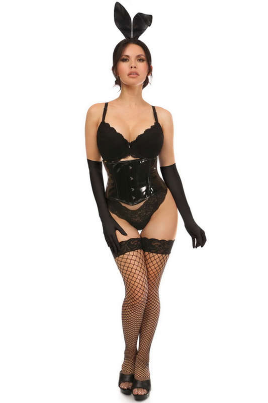 Black PVC Bunny Corset Halloween Costume