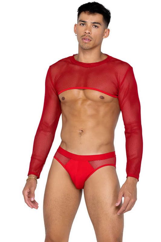 Men's Red X Posed Crop Top