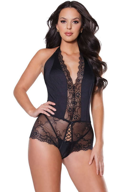 Charmed By You Crotchless Halter Lingerie Teddy
