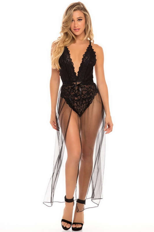 Black Jeana Mesh Skirt