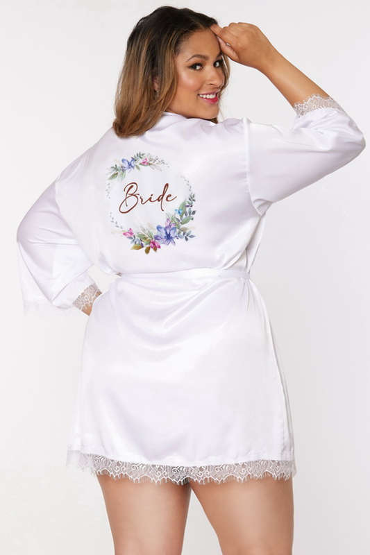 Plus Size Bride To Be Satin Robe