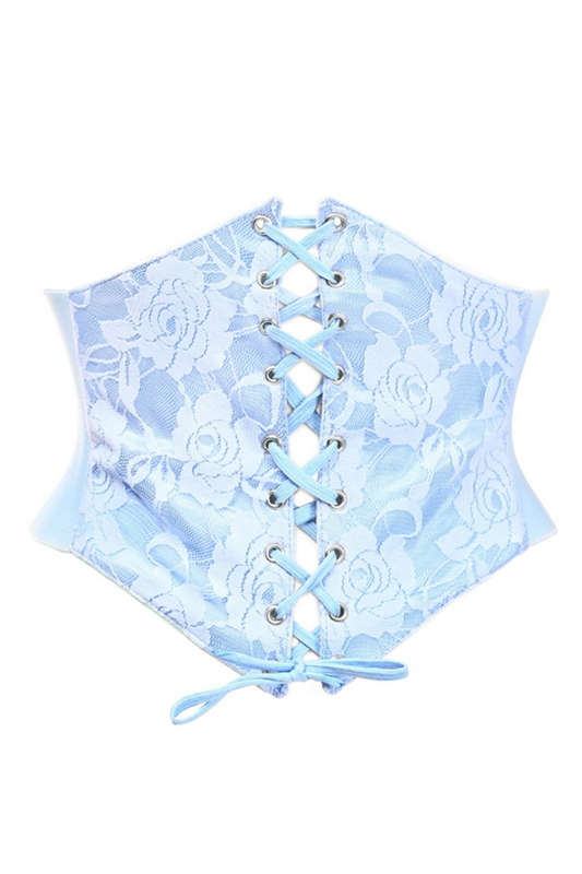 Plus Size Lavish Light Blue Lace Waist Cincher