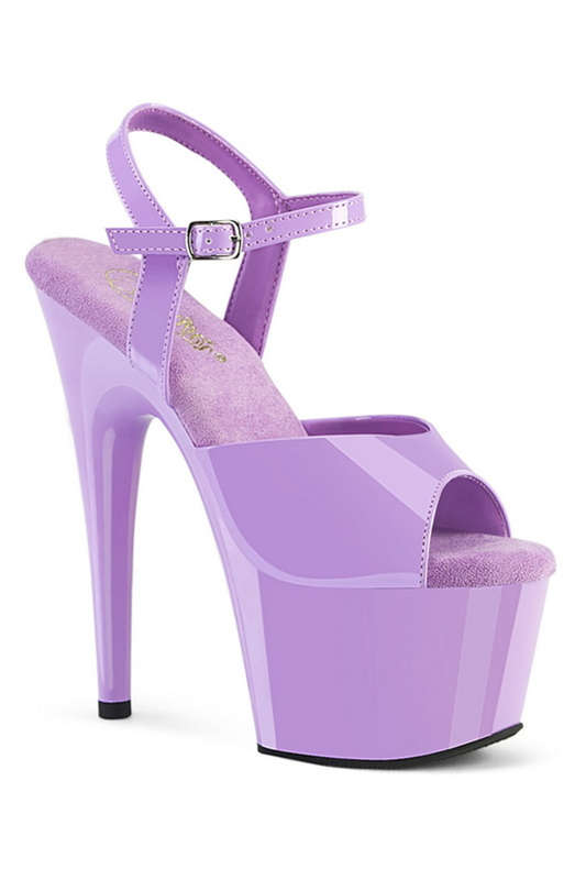 7" Heel Lavender Platform Ankle Strap Sandals