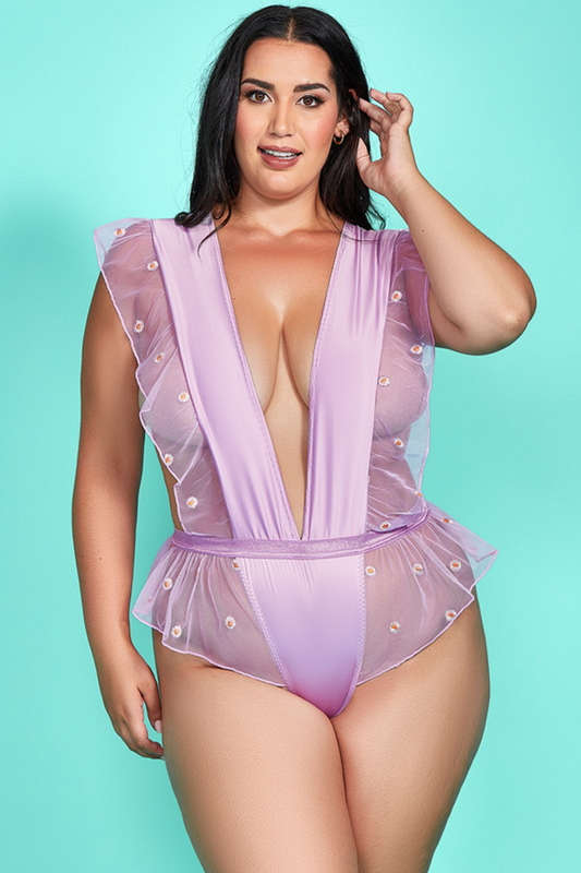 Plus Size Miss Sunshine Ruffle Lingerie Teddy
