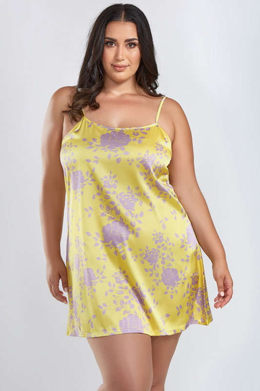 Plus Size Melanie Floral Lingerie Chemise