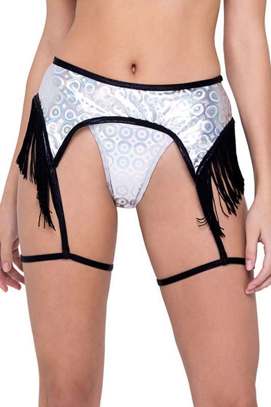 In a Trance Silver Hologram Garter belt