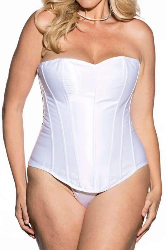 Plus Size White Satin Sweet Heart Corset