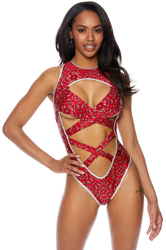 Red Bandana Teddy Romper