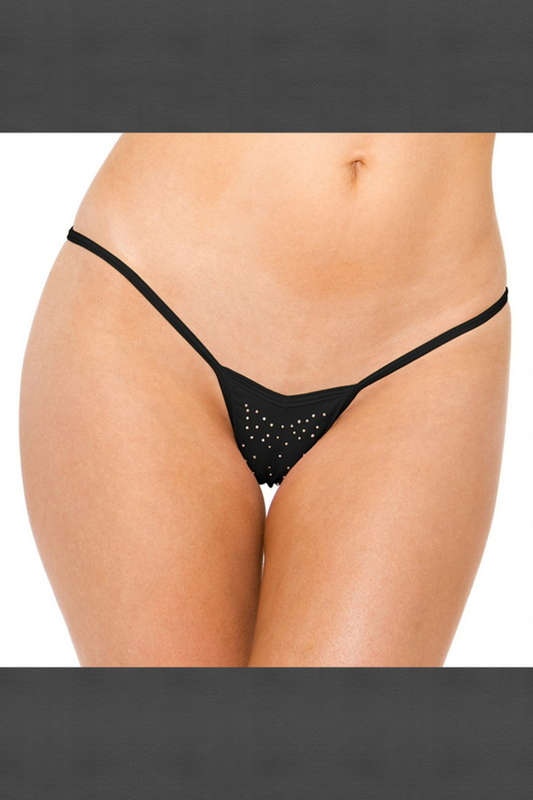 Studded V Back Thong
