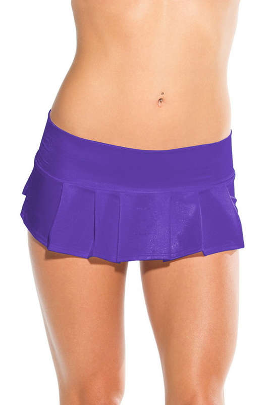 Purple Micro Mini Pleat Skirt