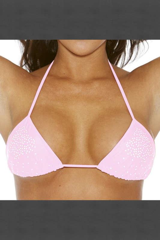Baby Pink Studded Tri Top