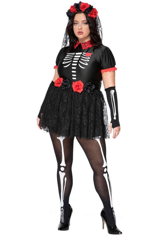 Plus Size Day Of The Dead Holiday Costume
