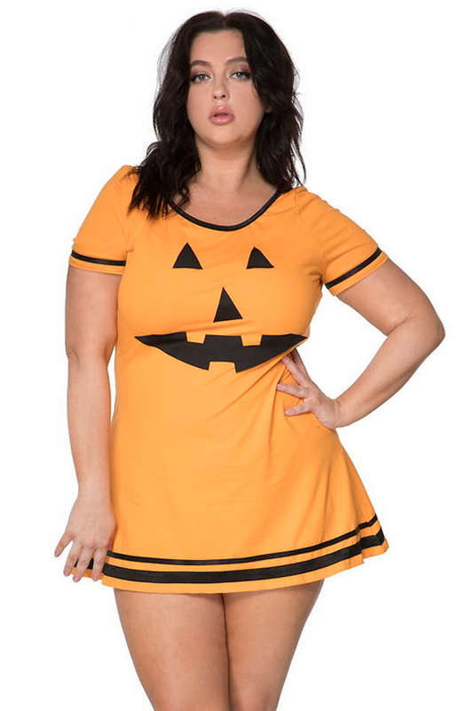 Plus Size Pumpkin Halloween Costume Dress