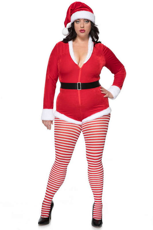 Plus Size Stunning Christmas Santa Holiday Costume