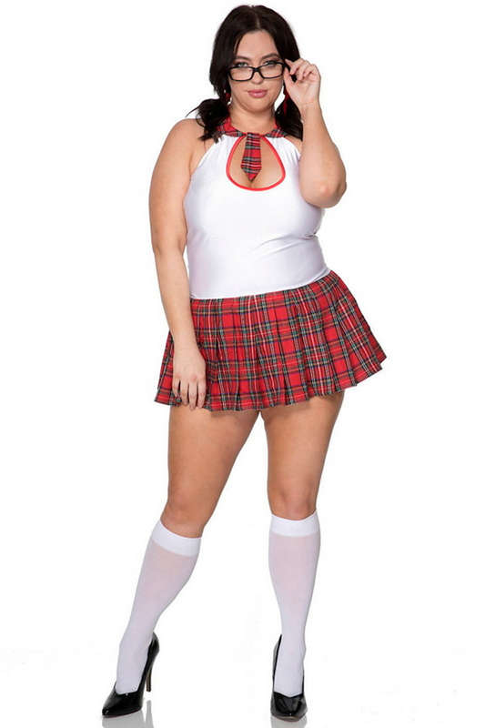 Plus Size Sexy Schoolgirl Halloween Costume