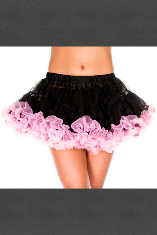 Black & Pink Trim Petticoat