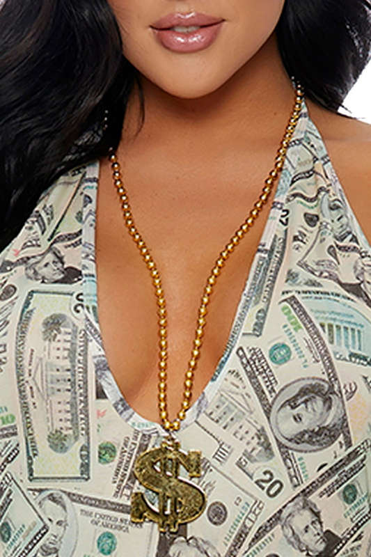 Dollar Sign Medallion Necklace