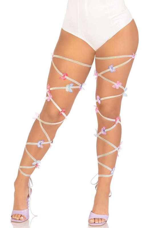 Iridescent Glitter Butterfly Leg Wraps