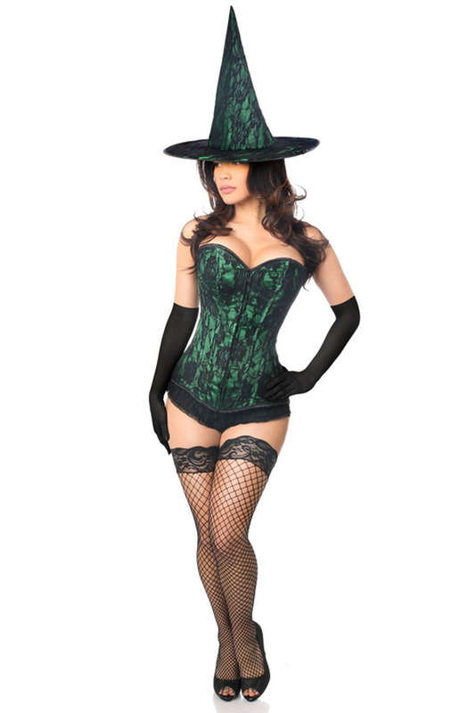 Lavish Green Spellbound Witch Corset Halloween Costume