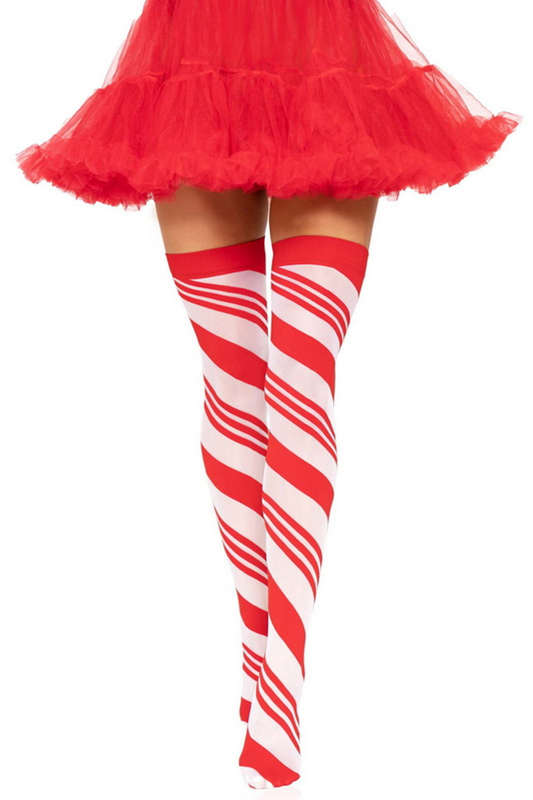 Holiday Sheer Candy Cane Stockings