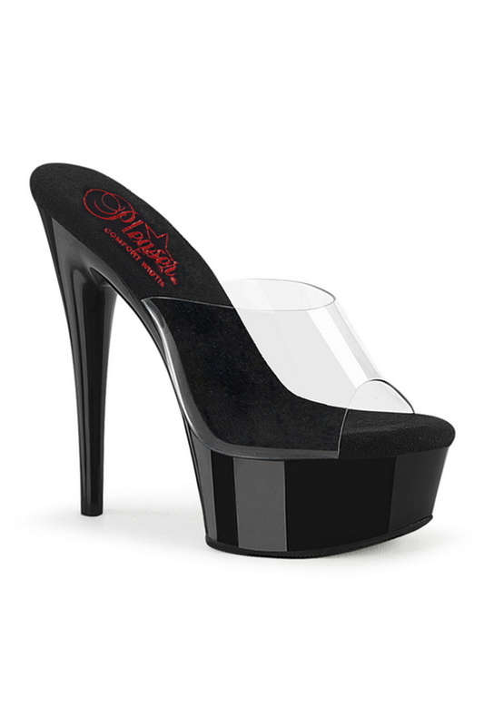 Clear & Black 6" Heel & Platform Slide