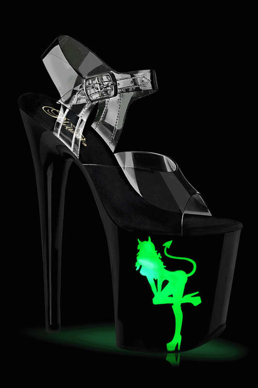 8" LED Devil Girl Ankle Strap Sandal