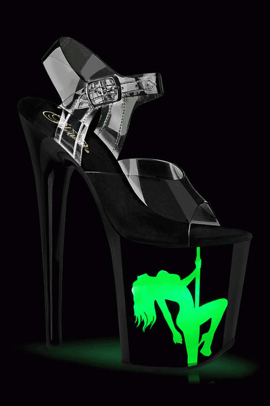 8" LED Stripper Girl Ankle Strap Sandal