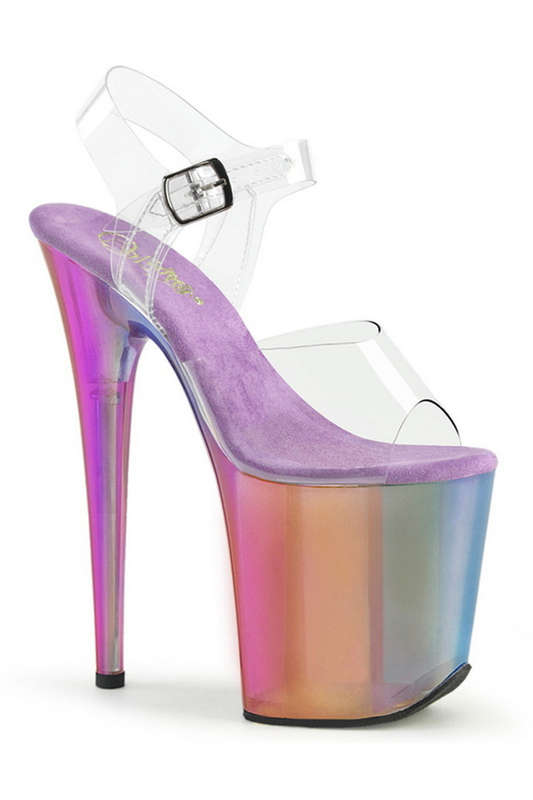Rainbow Tinted 8" Heel Ankle Strap Sandal