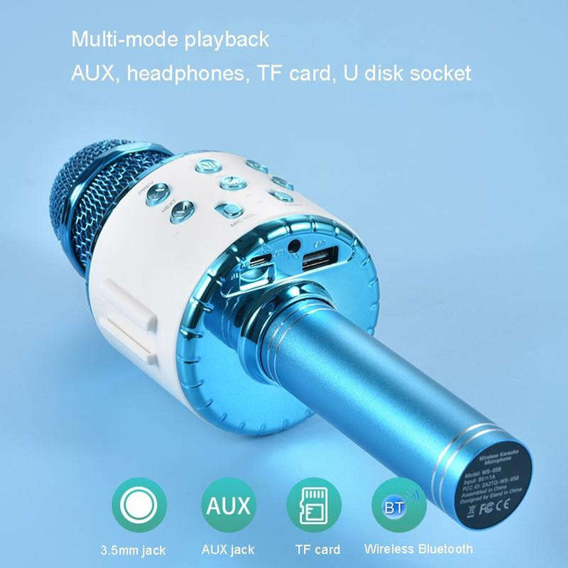 Wireless bluetooth karaoke microphone and speaker