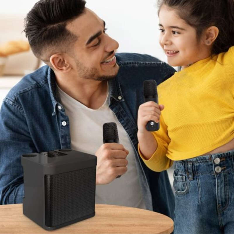 Wireless Portable Speaker With 2 Karaoke Microphones