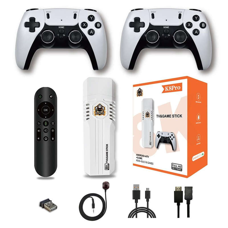 K8 Pro 8K Ultra HD TV Dual Controller Game Console 40000+ Built-in Games TV Stick TV Box
