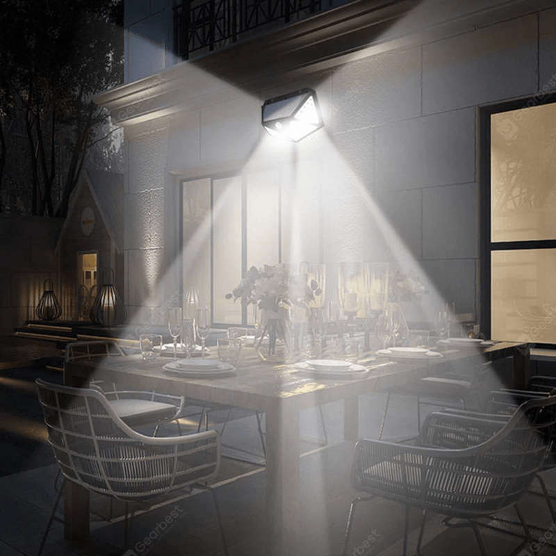 100 LED Solar Powered Wall Lamp with Motion Sensor with Built in Li-ion Battery