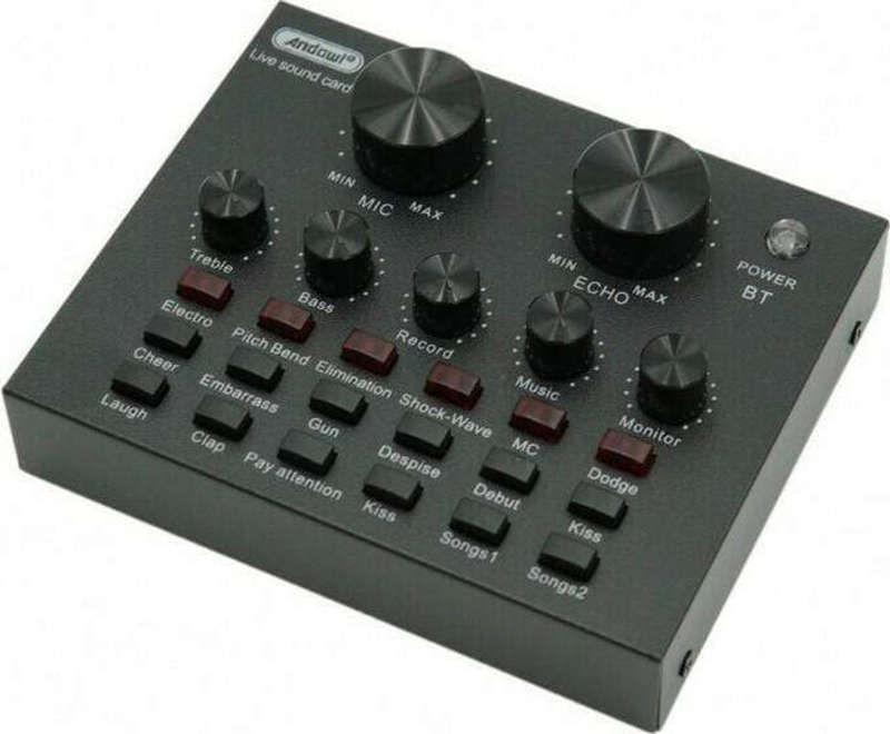 Live Sound Card - Live Stream or Karaoke Audio Interface 12 sound effects, and 10 effect modes