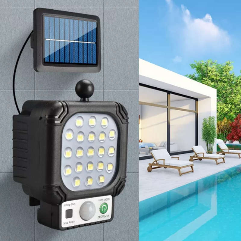Super Bright 21 LED Sensor Street Lamp With Solar Panel & Cable - Solar Charging - No Electric Bills