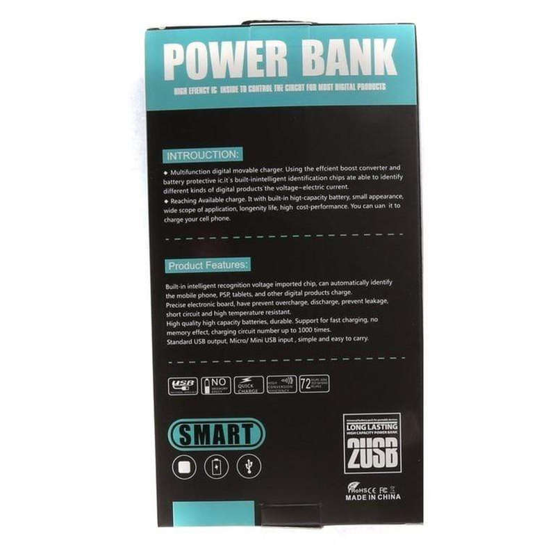 Power Bank with LED Flashlight 2 USB Charging ports 28600mah