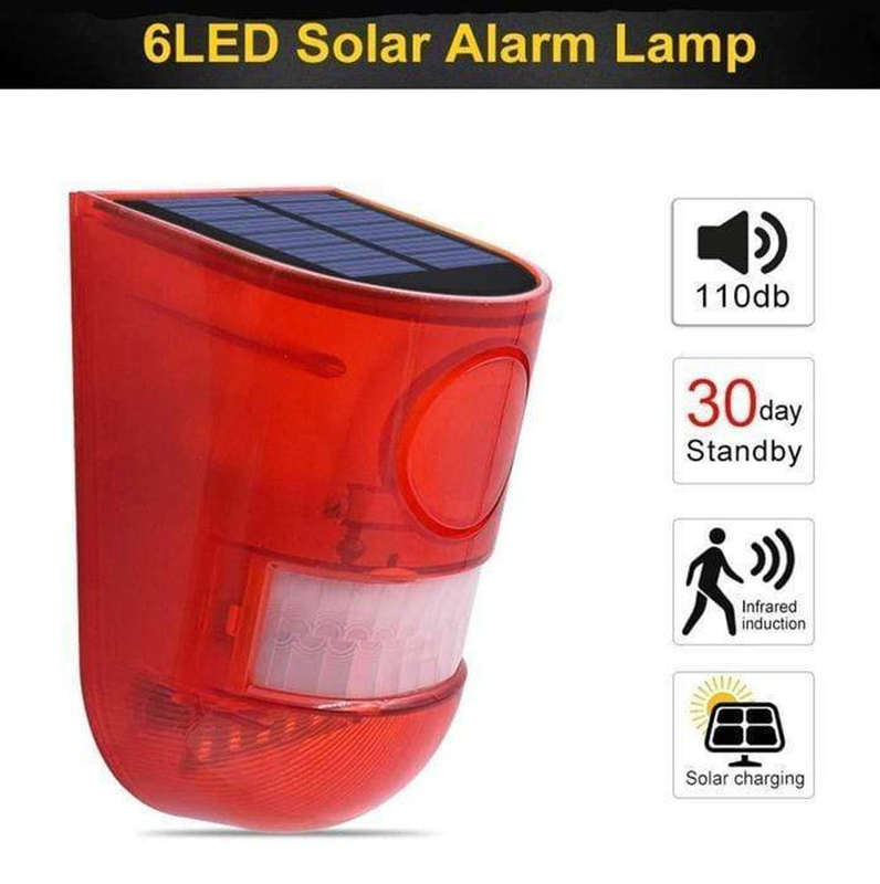 Bulk from 6pcs//Solar Powered Alarm Lamp