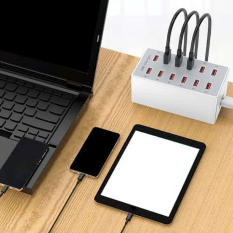 12 Port USB Charging Station Multi USB Charger Adapter Fast & Light Weight 60W 2.4A / 1A