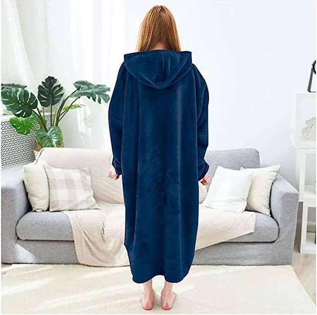 Extra Long Ultra-Soft Huggle Hoodie Blanket with Hood