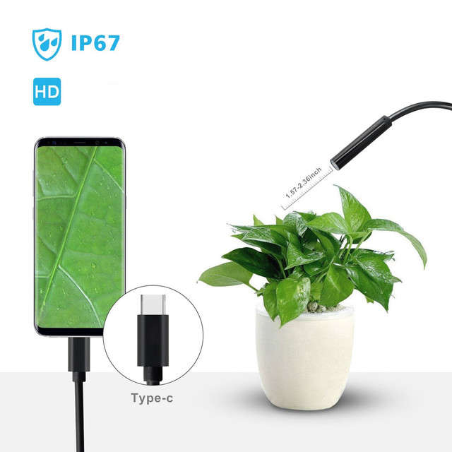 Endoscope Type-C, IP67 Endoscope Camera for Mobile with 3.5m Cable View on Cellphone Screen