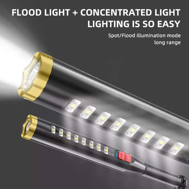 Ultra-Bright Baseball Bat Shape Flashlight - Rechargeable Torch Light LED Light with Lithium Battery