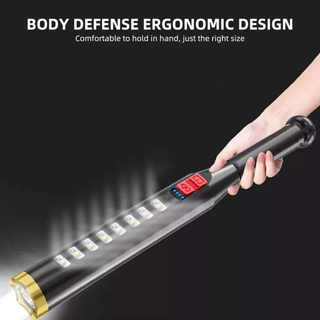 Ultra-Bright Baseball Bat Shape Flashlight - Rechargeable Torch Light LED Light with Lithium Battery