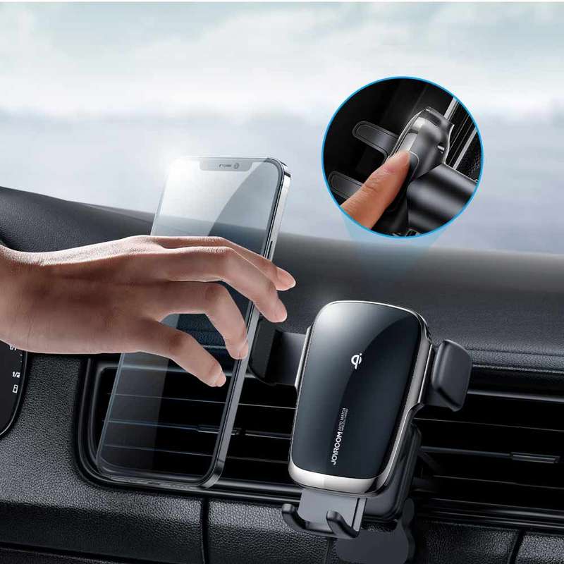 JOYROOM Electric Auto Clamping Wireless Car Phone Holder (with Car Vent Clip)