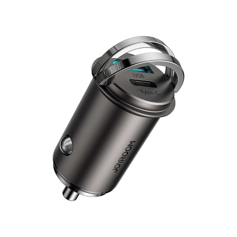 JOYROOM 45W Mini Dual-Port Fast Car Charger (PD + QC 3.0) with Ring Pull