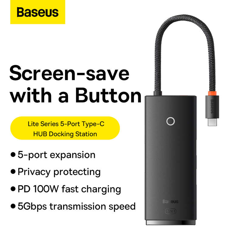 BASEUS Lite Series 5-Port Type-C HUB Docking Station